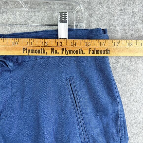 For the Republic Cargo Linen Skirt Womens 4 Blue Cinch Tie Coastal Beach Pockets - Picture 7 of 11
